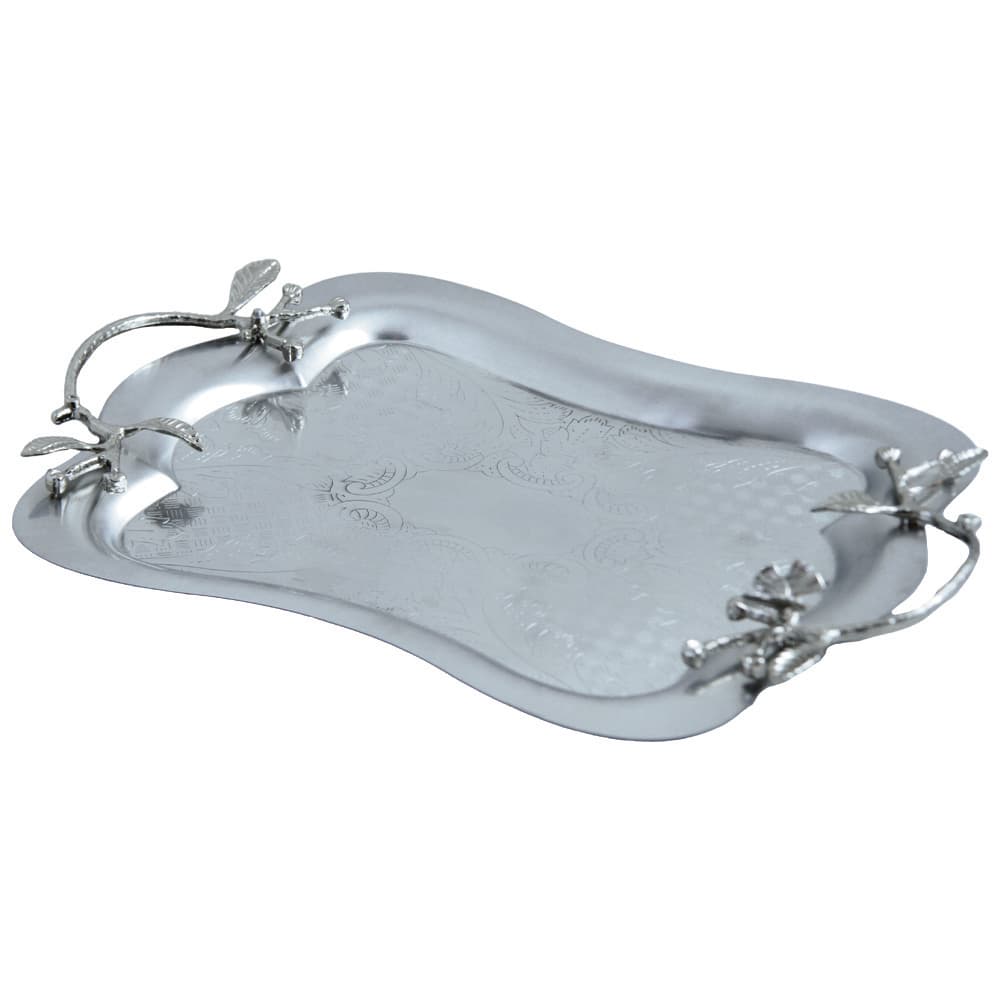 سينی پذیرایی مدل کمر باریک کوچک استیل مات کد SK-80092