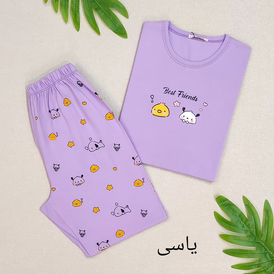 ست تیشرت شلوار زنانه طرح Best Friends — تصویر ۴