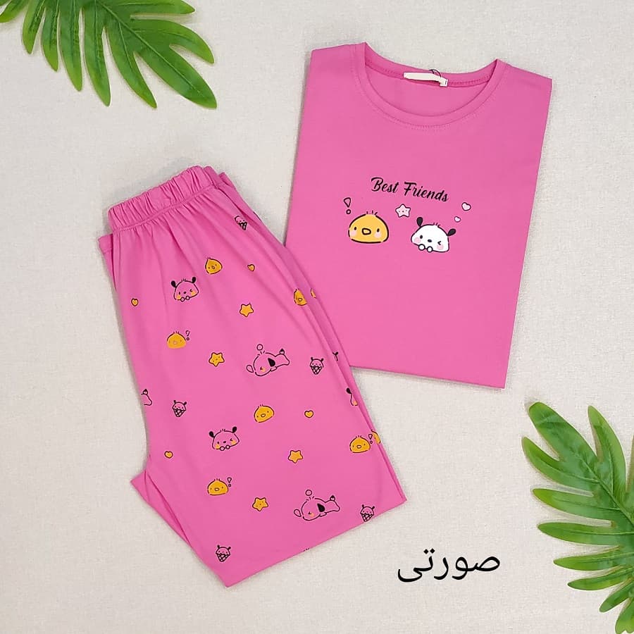 ست تیشرت شلوار زنانه طرح Best Friends — تصویر ۵