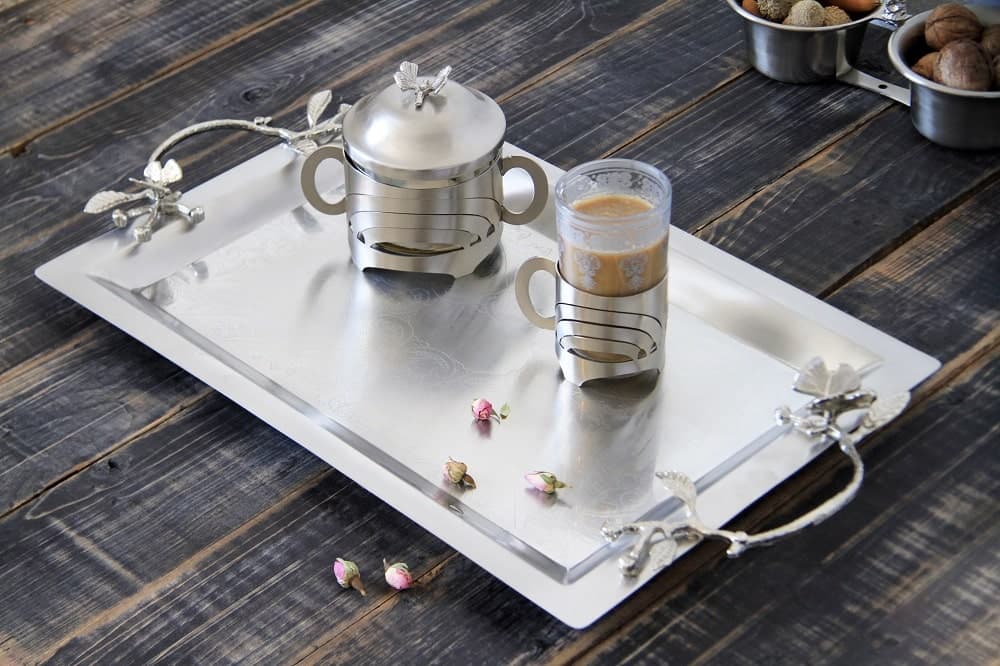 سينی پذیرایی مدل مستطیل بزرگ استیل مات کد SK-80091 — تصویر ۳