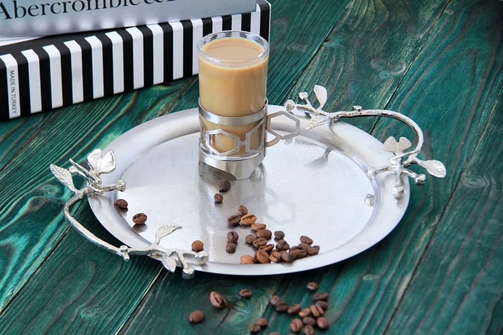 سينی پذیرایی مدل گرد کوچک استیل مات کد SK-80086 — تصویر ۴