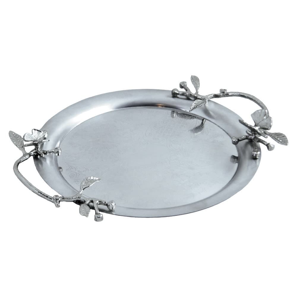 سينی پذیرایی مدل گرد کوچک استیل مات کد SK-80086