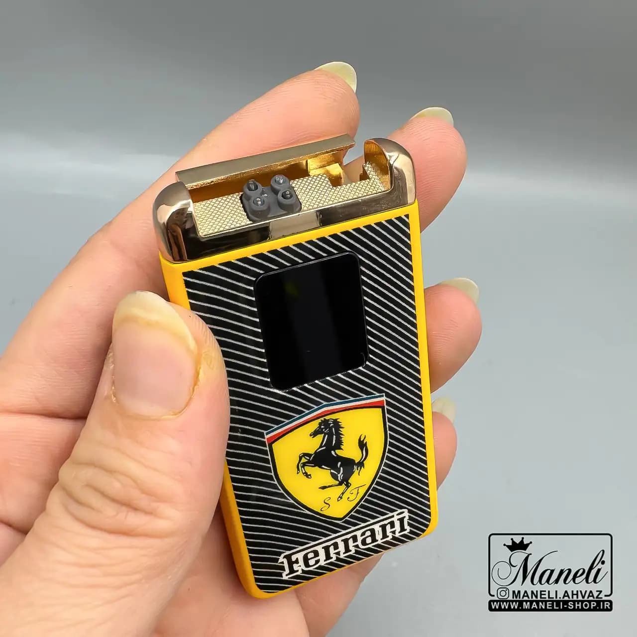 فندک مشکی شارژی FERRARI با لوگوی|140408153 — تصویر ۳