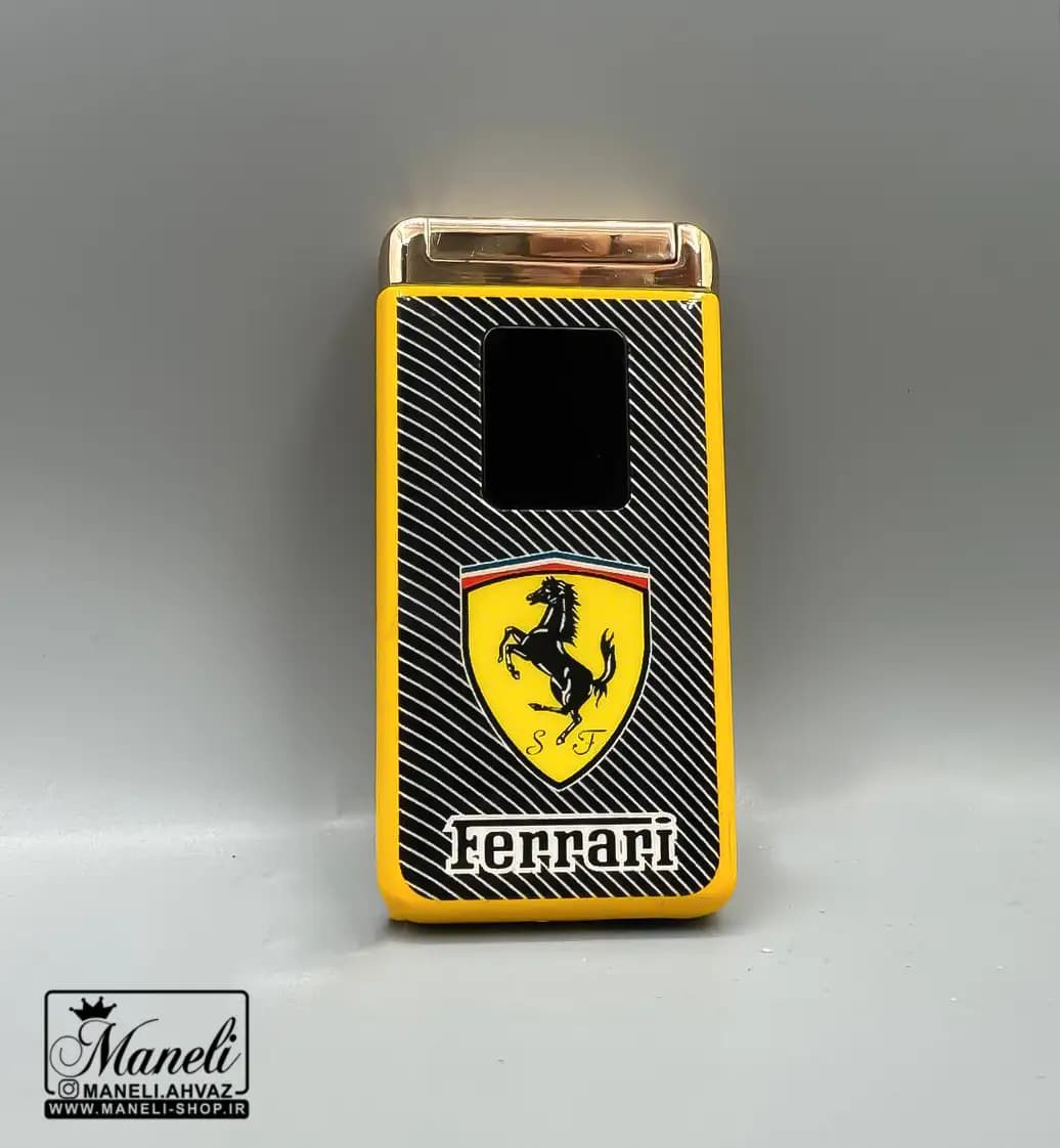 فندک مشکی شارژی FERRARI با لوگوی|140408153 — تصویر ۲