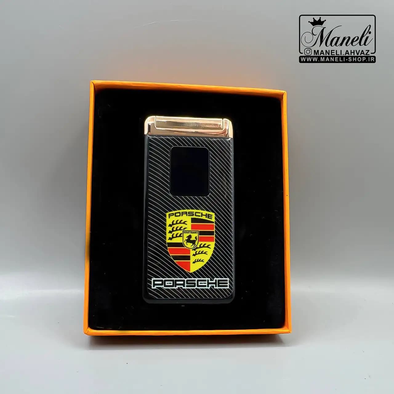 فندک مشکی شارژی Porsche با لوگوی|140408152 — تصویر ۴