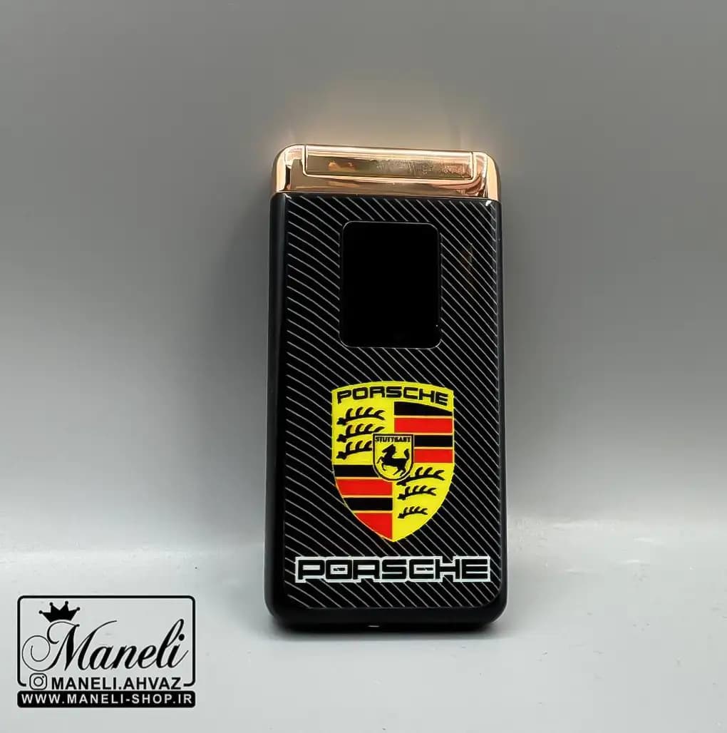 فندک مشکی شارژی Porsche با لوگوی|140408152 — تصویر ۲