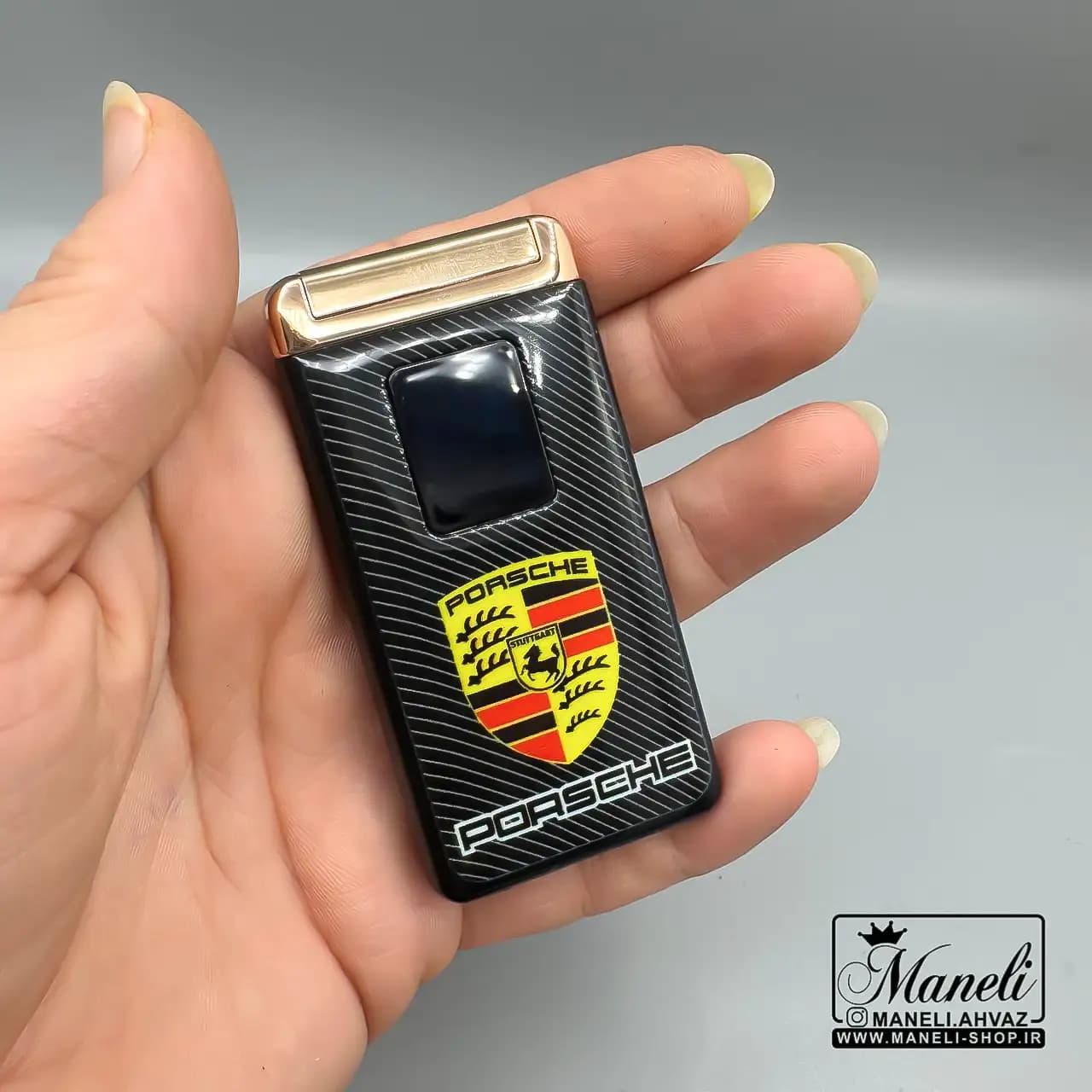 فندک مشکی شارژی Porsche با لوگوی|140408152 — تصویر ۳