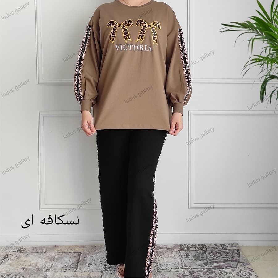ست بلوز و شلوار بگ زنانه طرح پاپیون — تصویر ۸