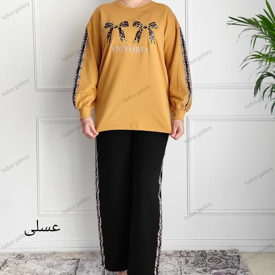 ست بلوز و شلوار بگ زنانه طرح پاپیون — تصویر ۶