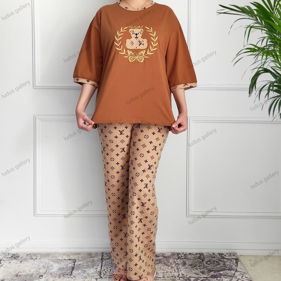ست تیشرت و شلوار بگ طرح تدی