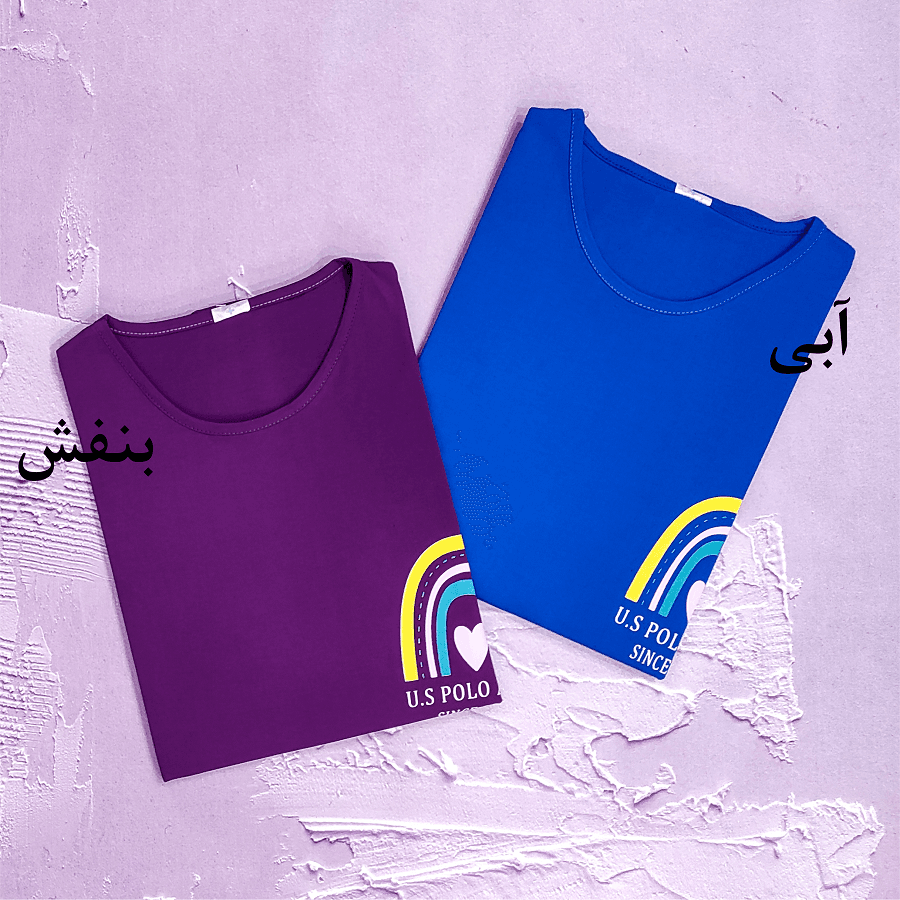 تیشرت بیگ سایز زنانه طرح رنگین کمان کد TSH17 — تصویر ۶