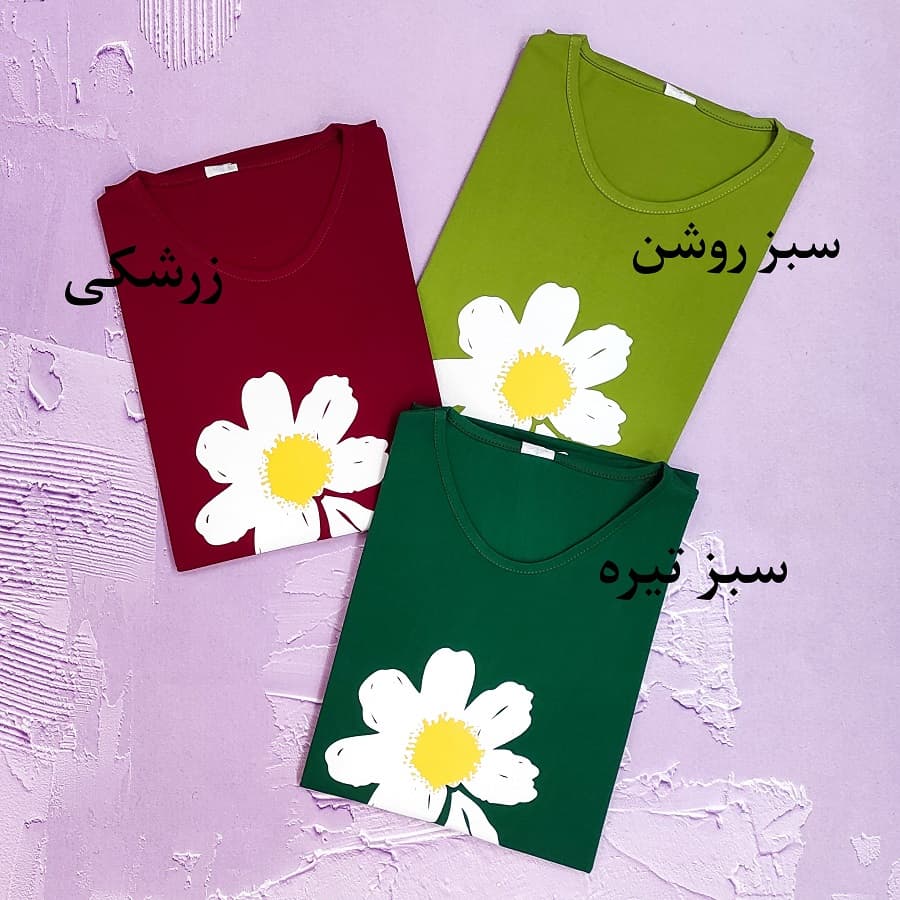 تیشرت سایز بزرگ زنانه طرح بابونه کد TSH15 — تصویر ۵