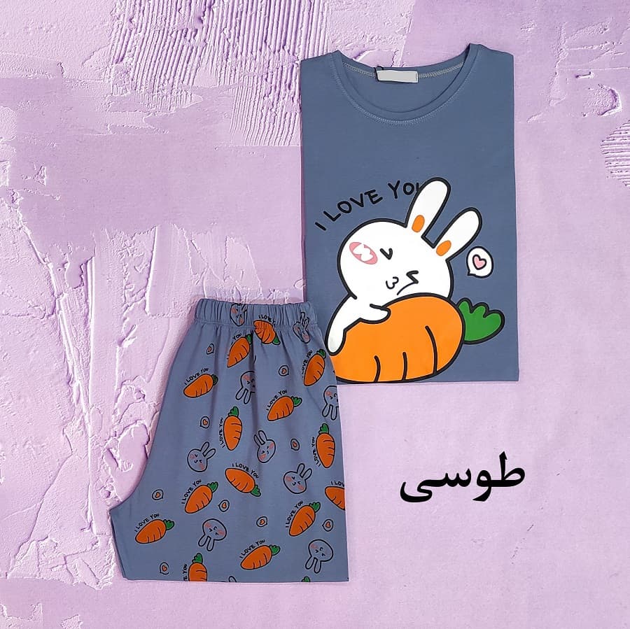 ست تیشرت شلوارک زنانه طرح خرگوش — تصویر ۶