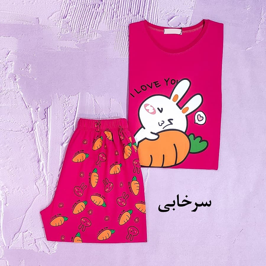 ست تیشرت شلوارک زنانه طرح خرگوش — تصویر ۸
