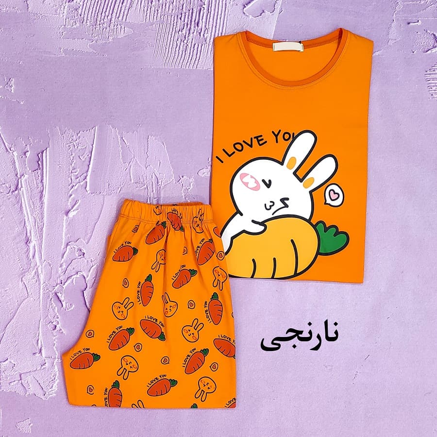 ست تیشرت شلوارک زنانه طرح خرگوش — تصویر ۷
