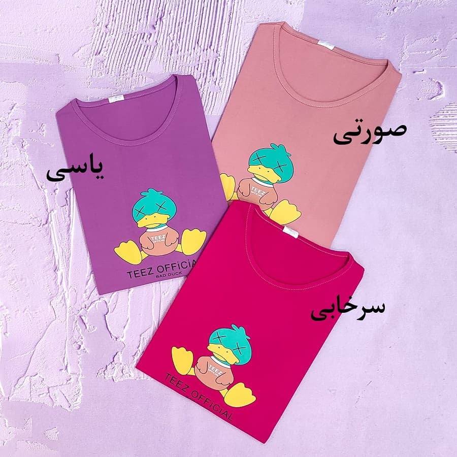 تیشرت زنانه سایز بزرگ طرح اردک — تصویر ۳