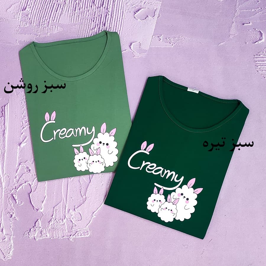 تیشرت سایز بزرگ زنانه طرح Creamy — تصویر ۵
