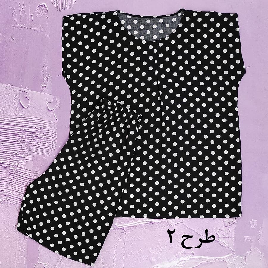 ست تیشرت و شلوارک نخی زنانه در طرح های متنوع — تصویر ۴