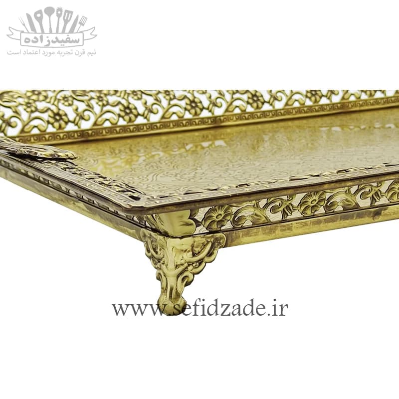 سینی پذیرایی مستطیل سلینا مدل گلریز آنتیک کد 3175 (بزرگ) — تصویر ۶