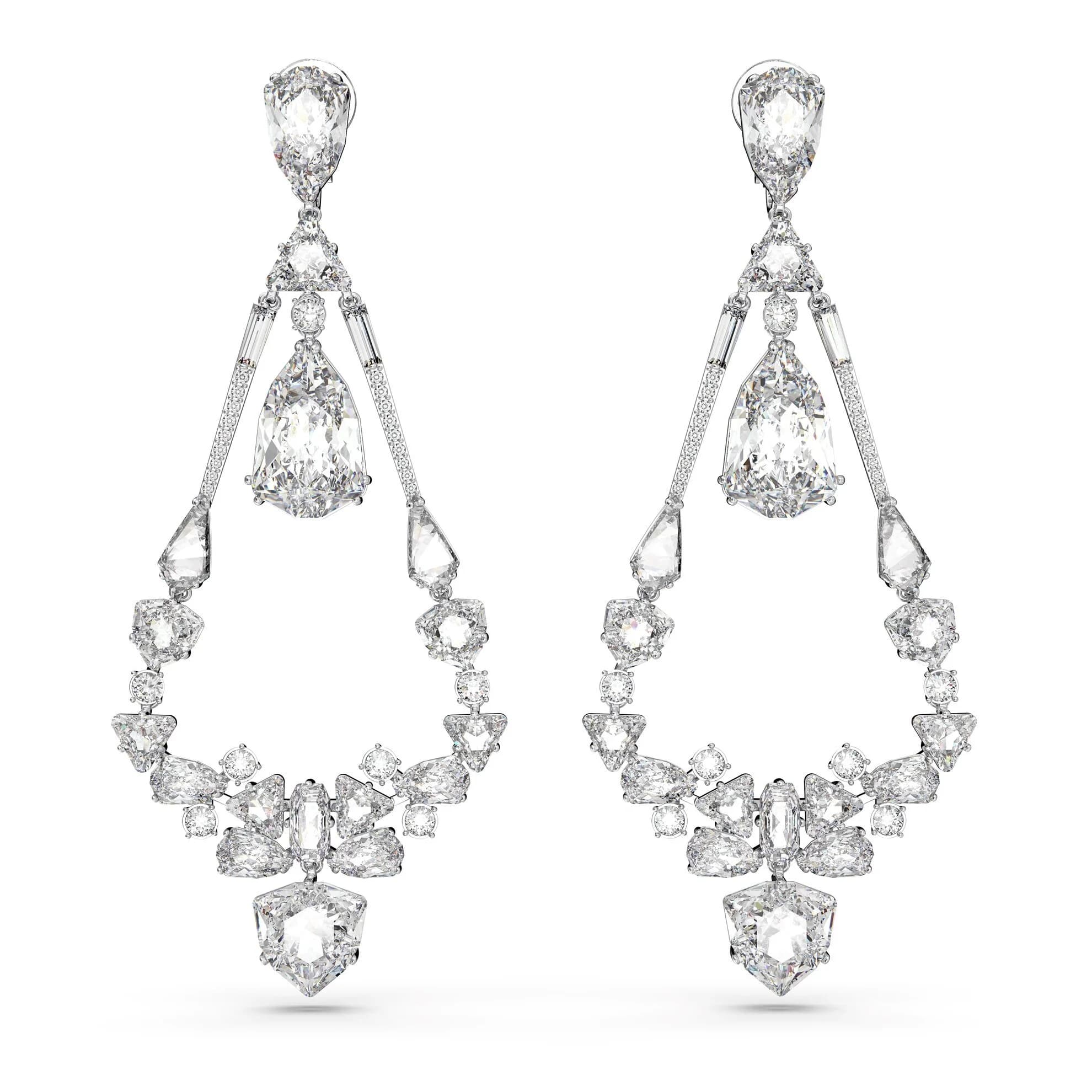 گوشواره سفید سواروسکی اورجینال Swarovski Mesmera Klipsli Küpeler 5665827 — تصویر ۳