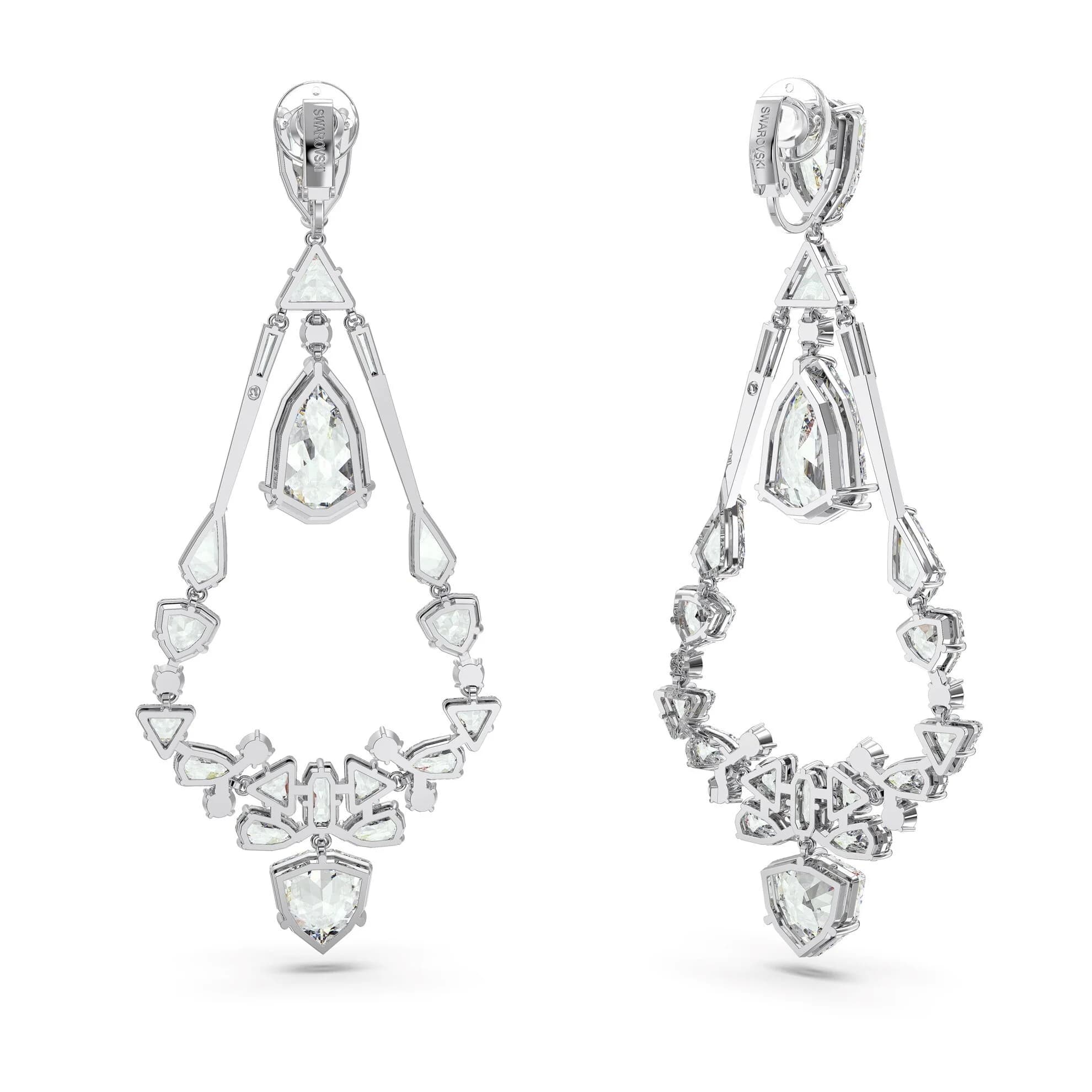 گوشواره سفید سواروسکی اورجینال Swarovski Mesmera Klipsli Küpeler 5665827 — تصویر ۵