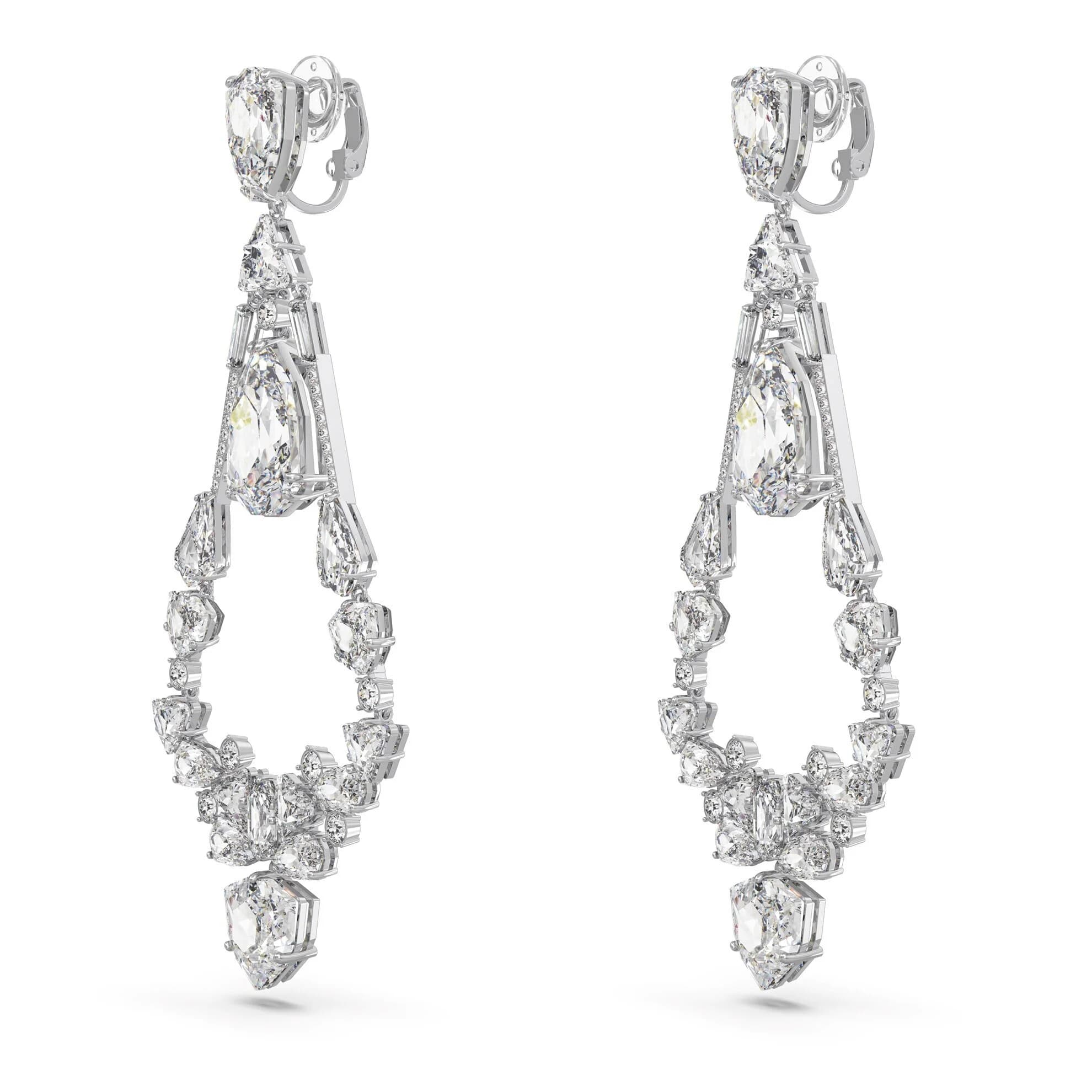 گوشواره سفید سواروسکی اورجینال Swarovski Mesmera Klipsli Küpeler 5665827 — تصویر ۴