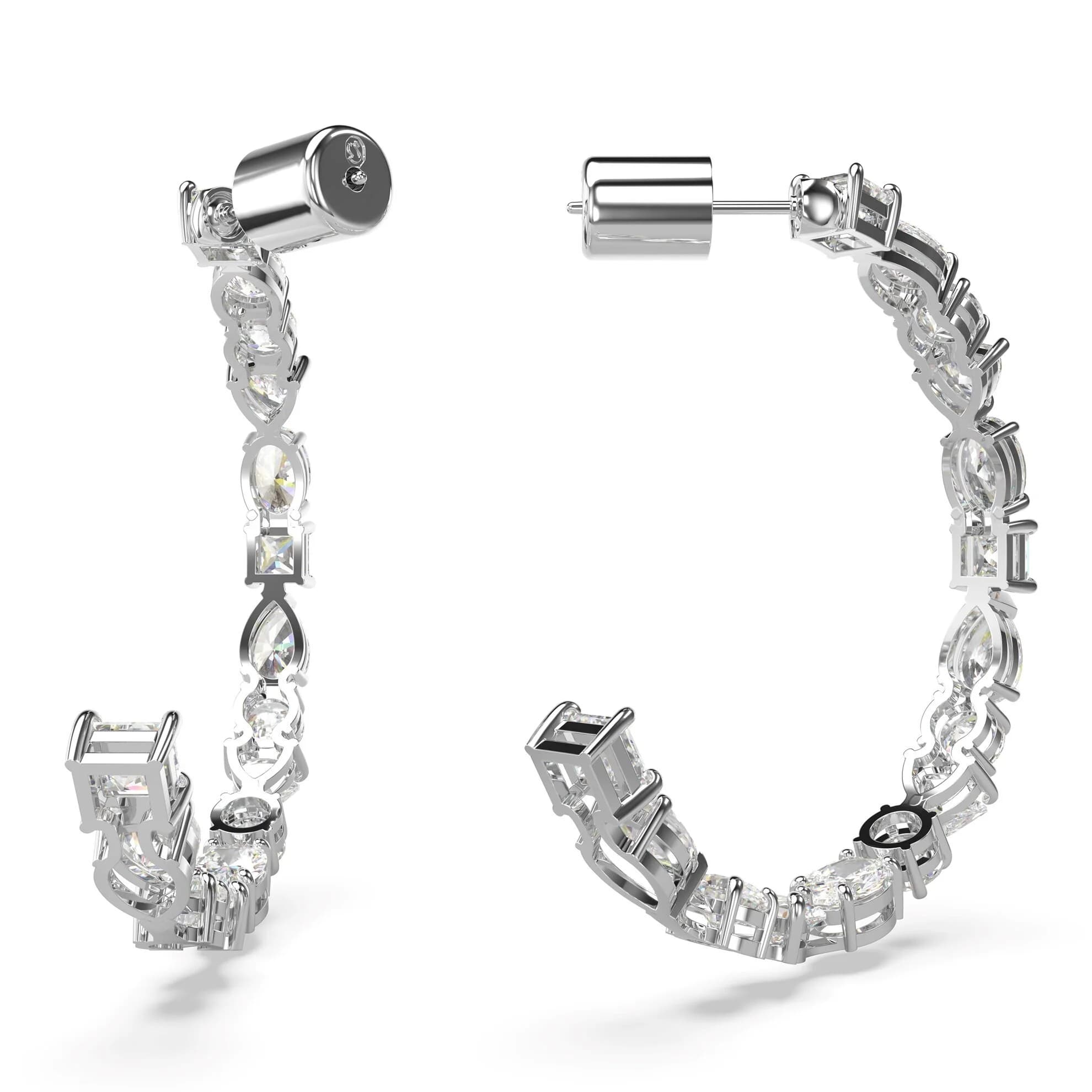 گوشواره سفید سواروسکی اورجینال Swarovski Mesmera halka küpeler 5672834 — تصویر ۷