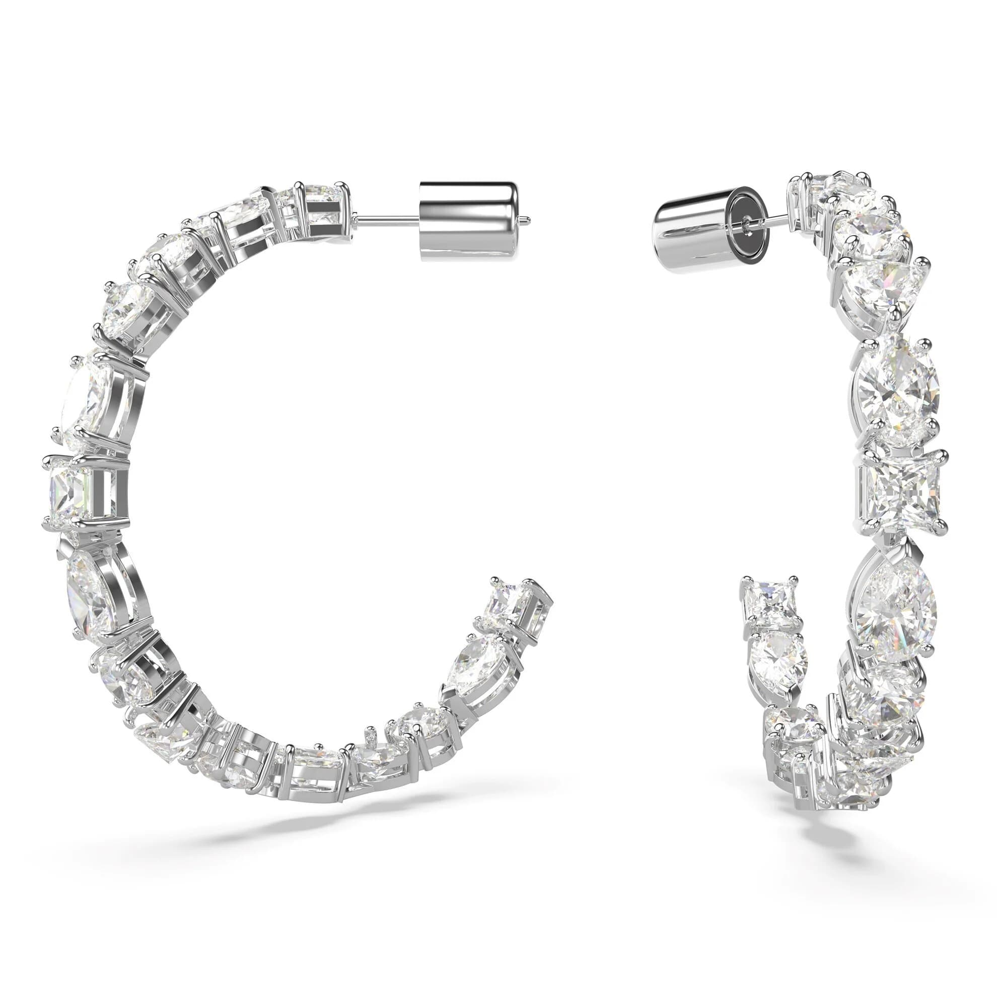 گوشواره سفید سواروسکی اورجینال Swarovski Mesmera halka küpeler 5672834 — تصویر ۵