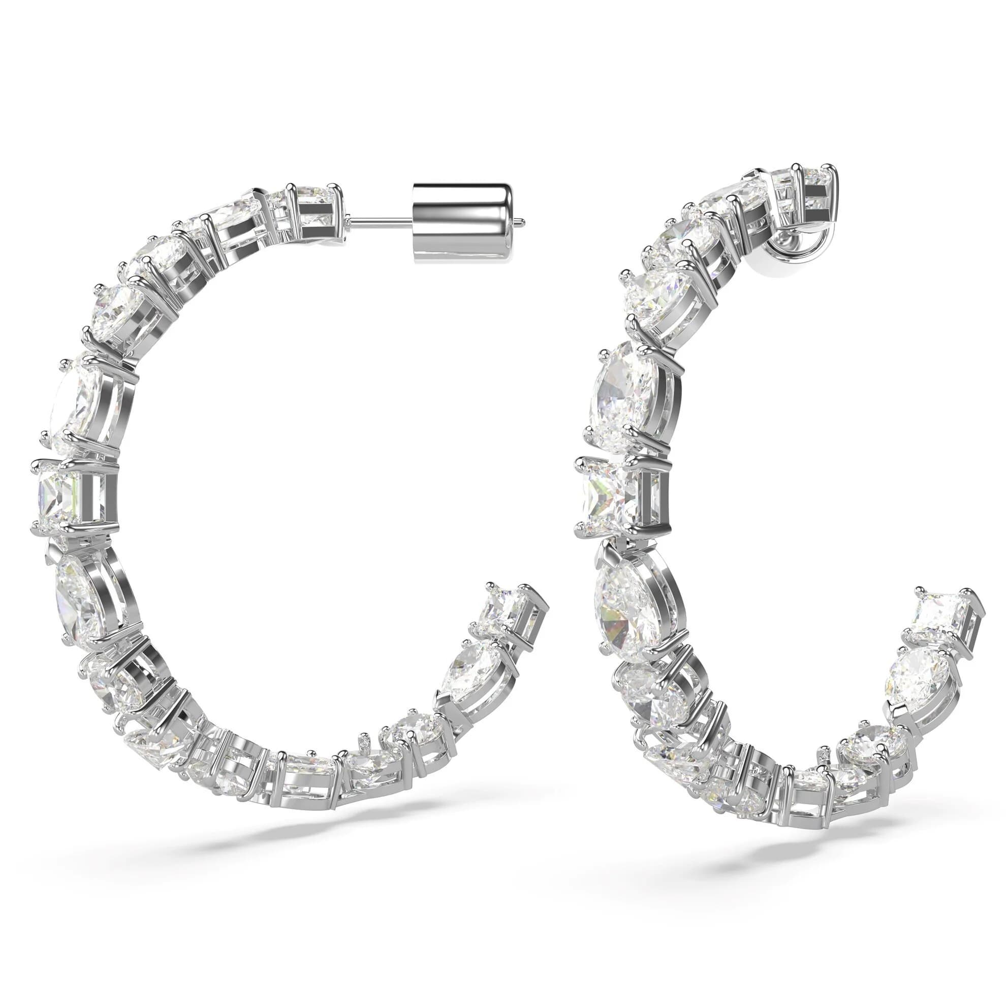 گوشواره سفید سواروسکی اورجینال Swarovski Mesmera halka küpeler 5672834 — تصویر ۳