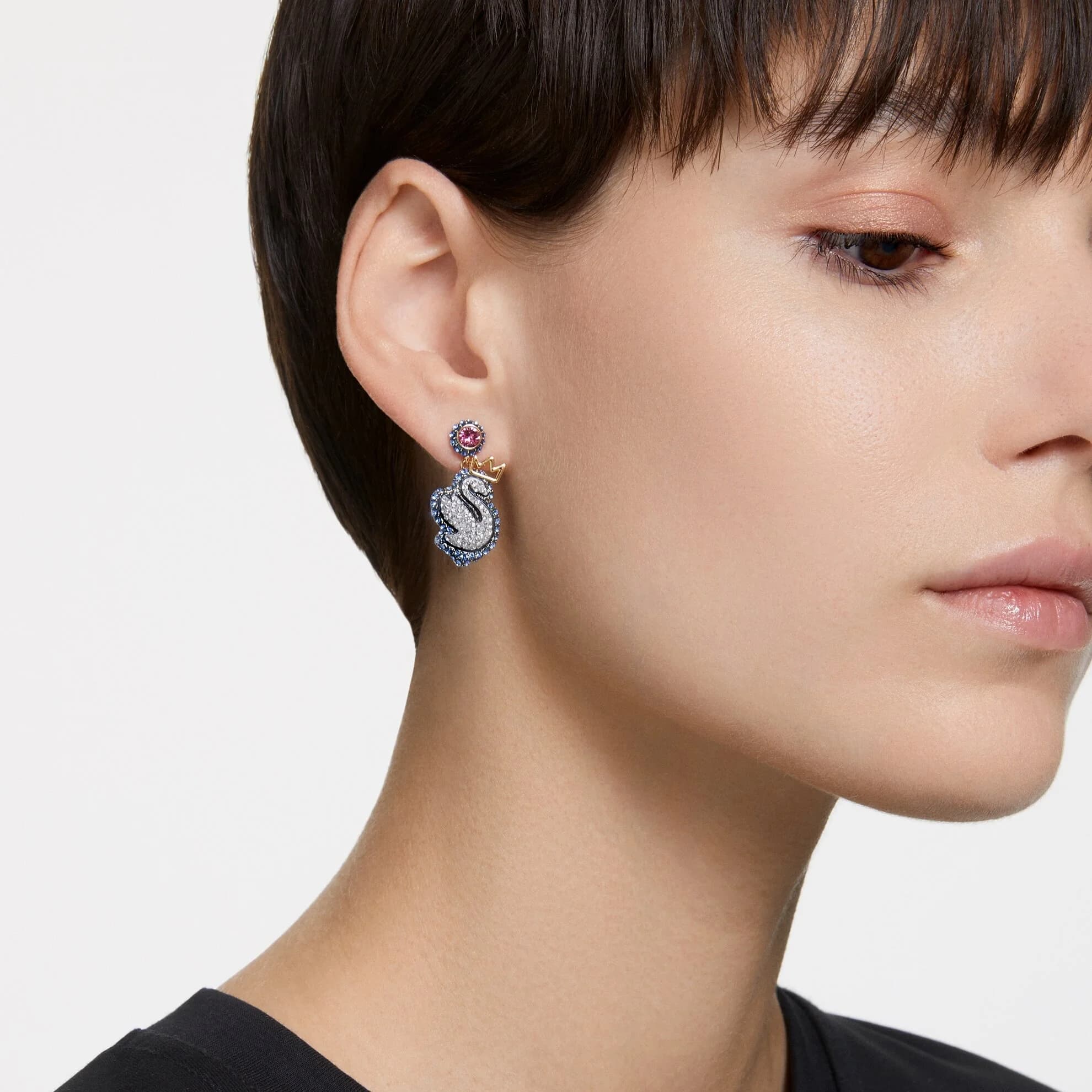 گوشواره ابی سواروسکی اورجینال Swarovski Pop Swan damla küpeler 5649196 — تصویر ۳
