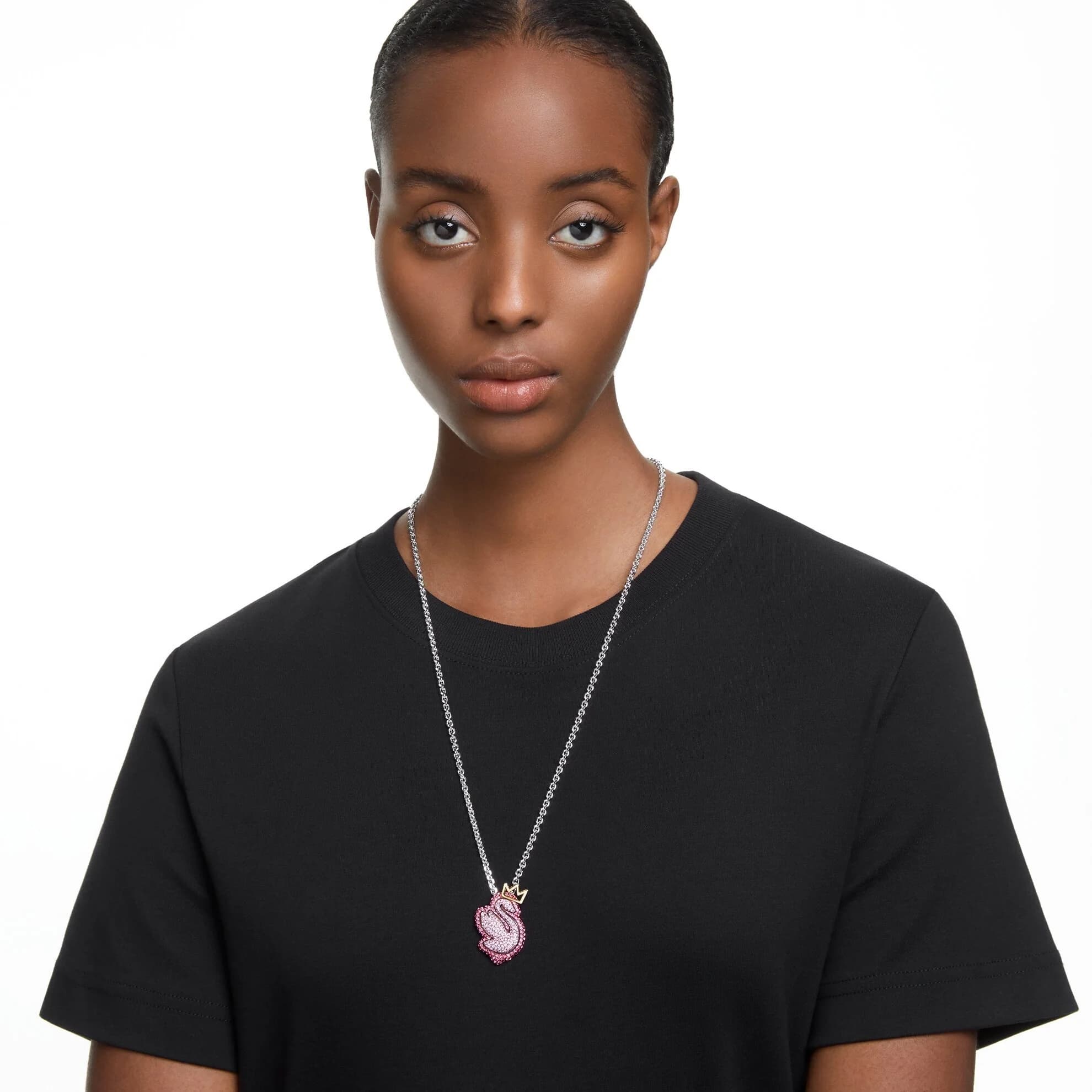 گردنبند صورتی سواروسکی اورجینال Swarovski Pop Swan Kolye 5649195 — تصویر ۲