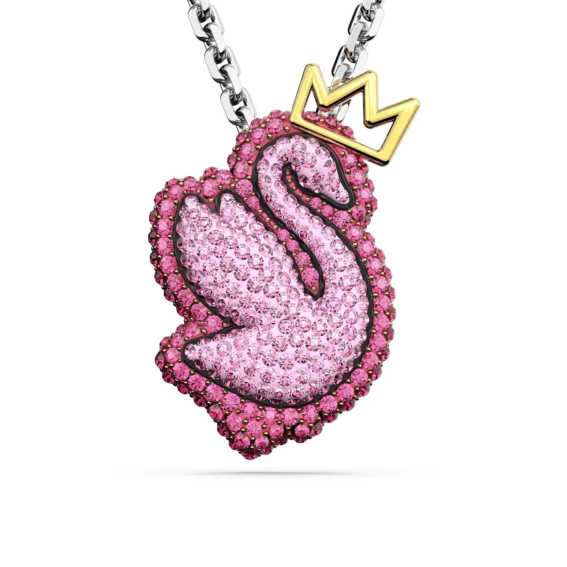گردنبند صورتی سواروسکی اورجینال Swarovski Pop Swan Kolye 5649195 — تصویر ۳