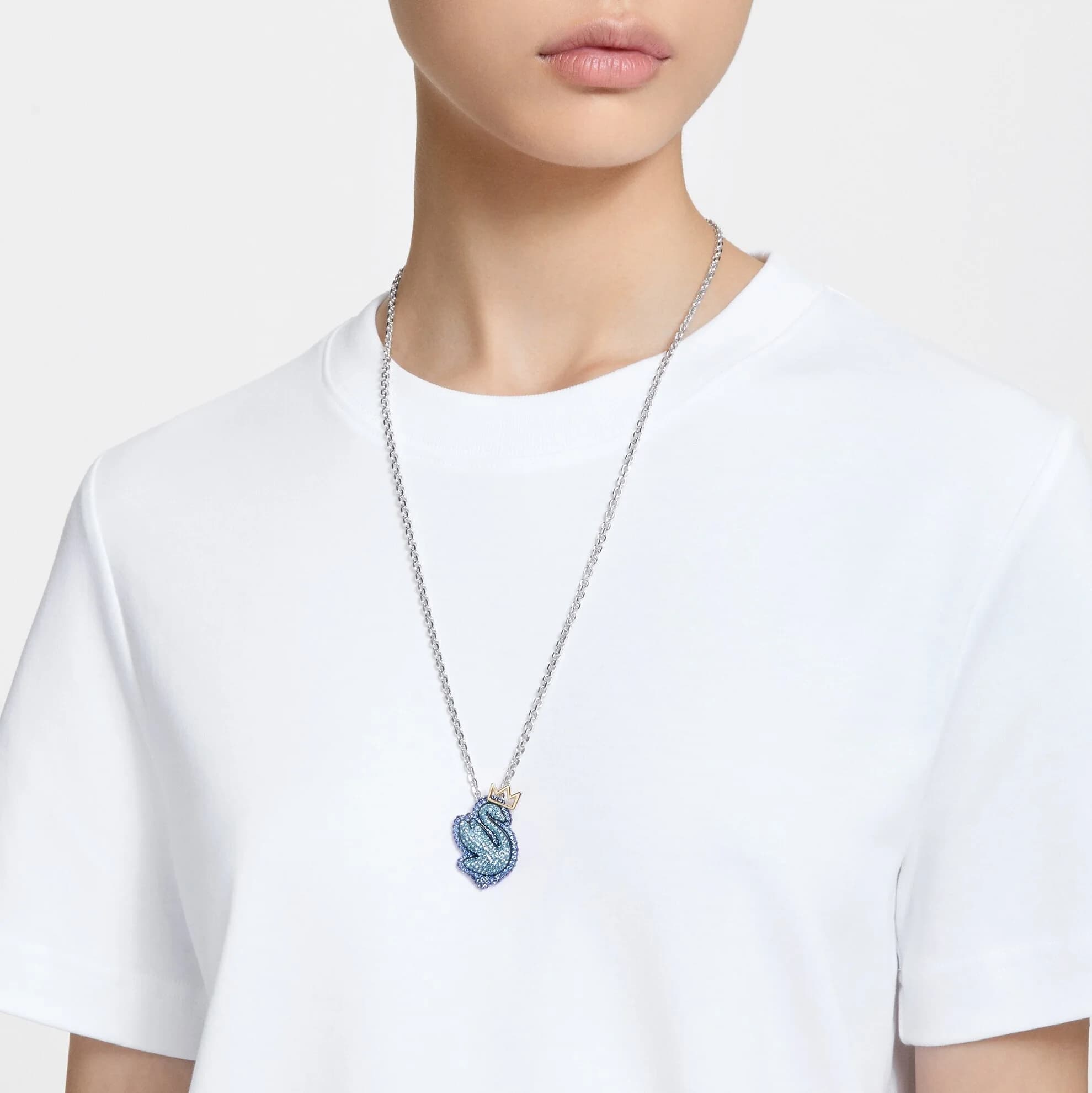 گردنبند ابی سواروسکی اورجینال Swarovski Pop Swan Kolye 5649194 — تصویر ۳