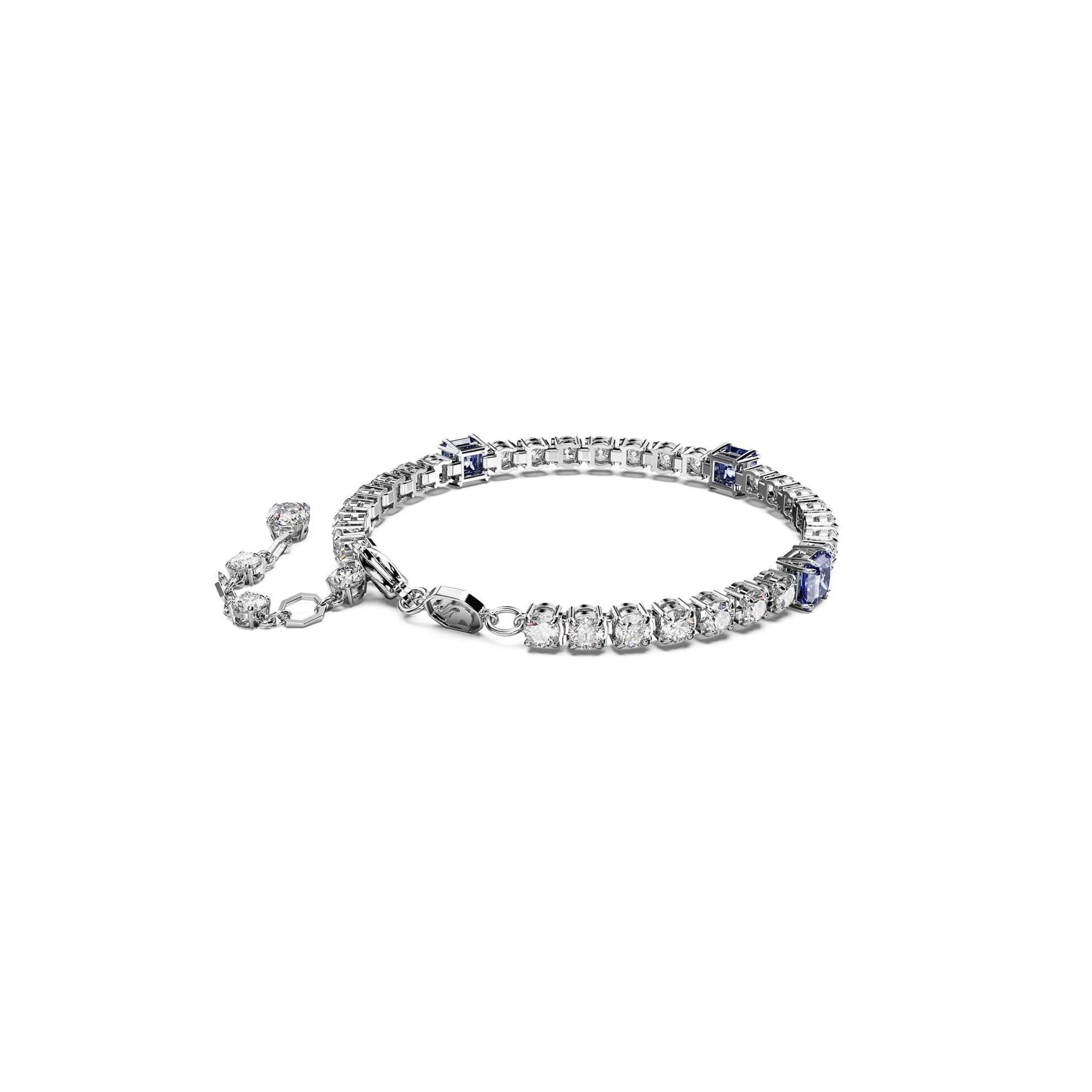 دستبند نقرهای و ابی سواروسکی اورجینال Swarovski Matrix Tennis Bileklik 5666426 — تصویر ۴