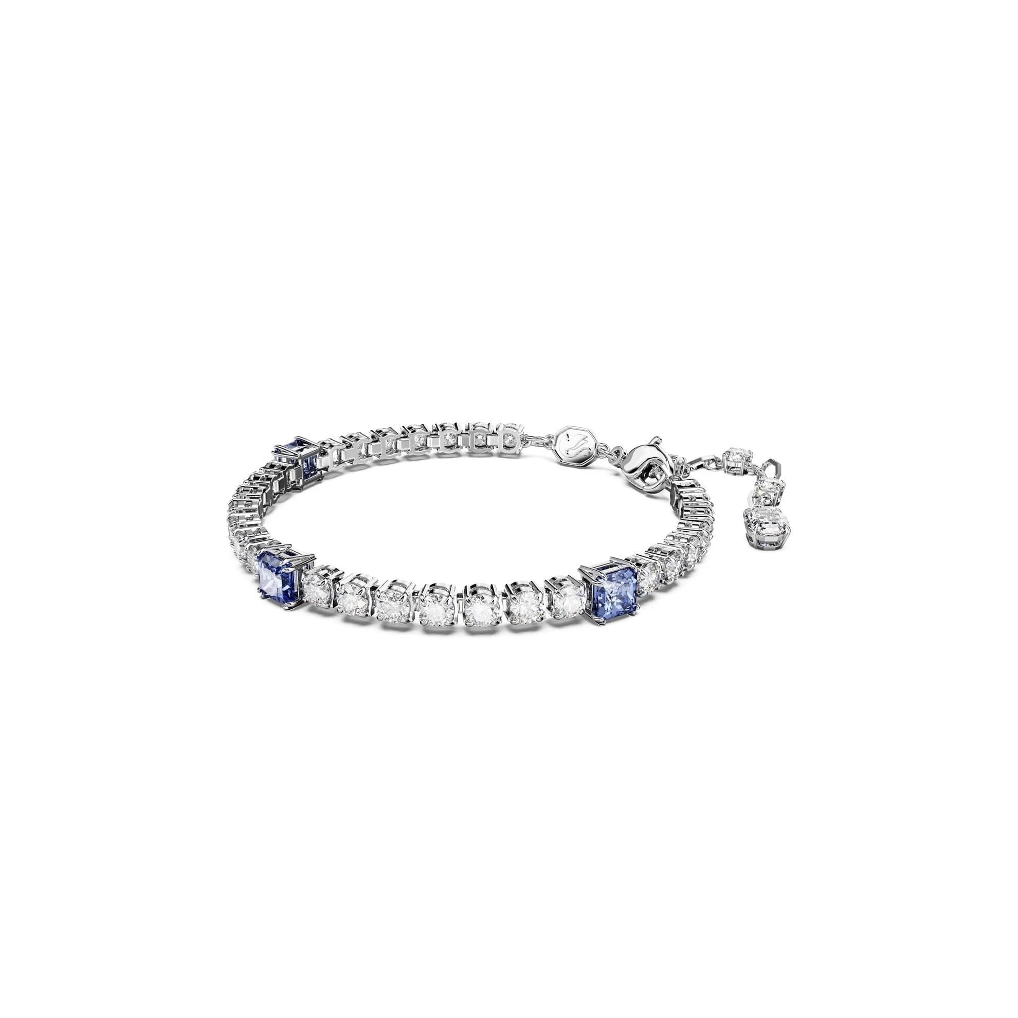 دستبند نقرهای و ابی سواروسکی اورجینال Swarovski Matrix Tennis Bileklik 5666426 — تصویر ۳