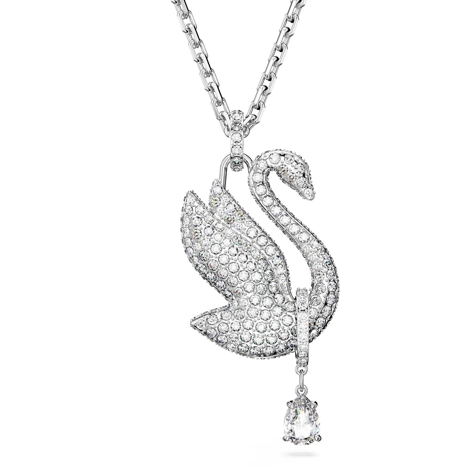 گردنبند نقره ای سواروسکی اورجینال Swarovski Iconic Swan Kolye 5647546 — تصویر ۳