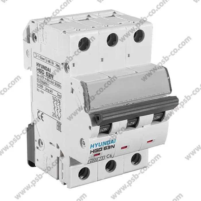 کلید مینیاتوری سه پل 32 آمپر هیوندای Hyundai — تصویر ۲