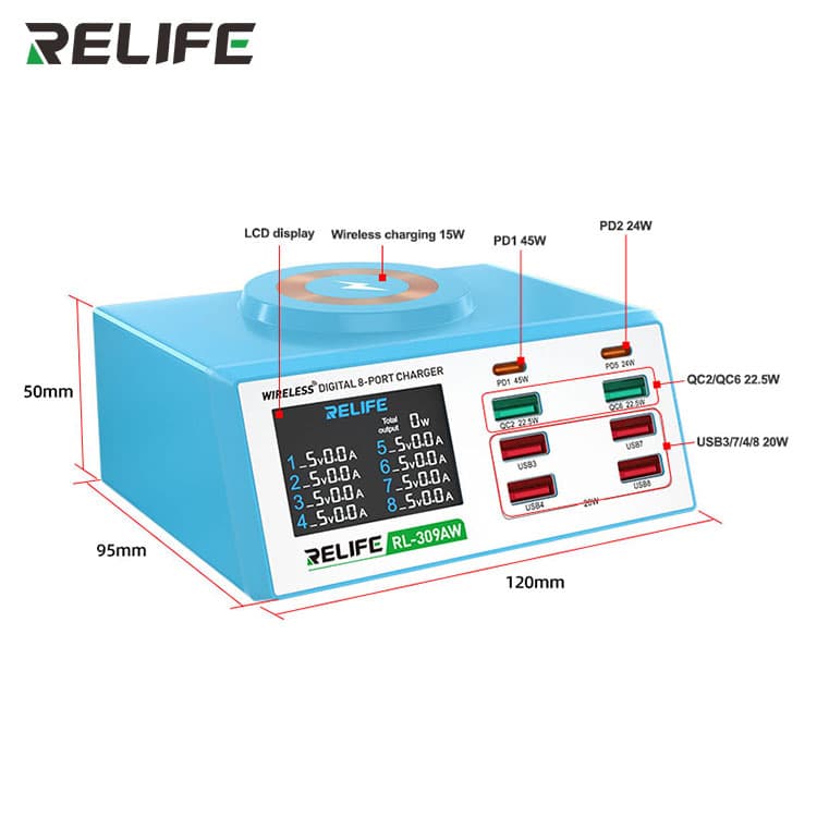 مولتی شارژر RELIFE RL-309AW — تصویر ۳