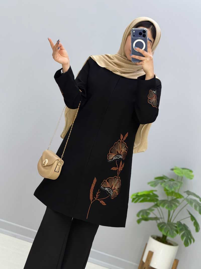 مانتو مزونی کرپ مدیسه کد 458254