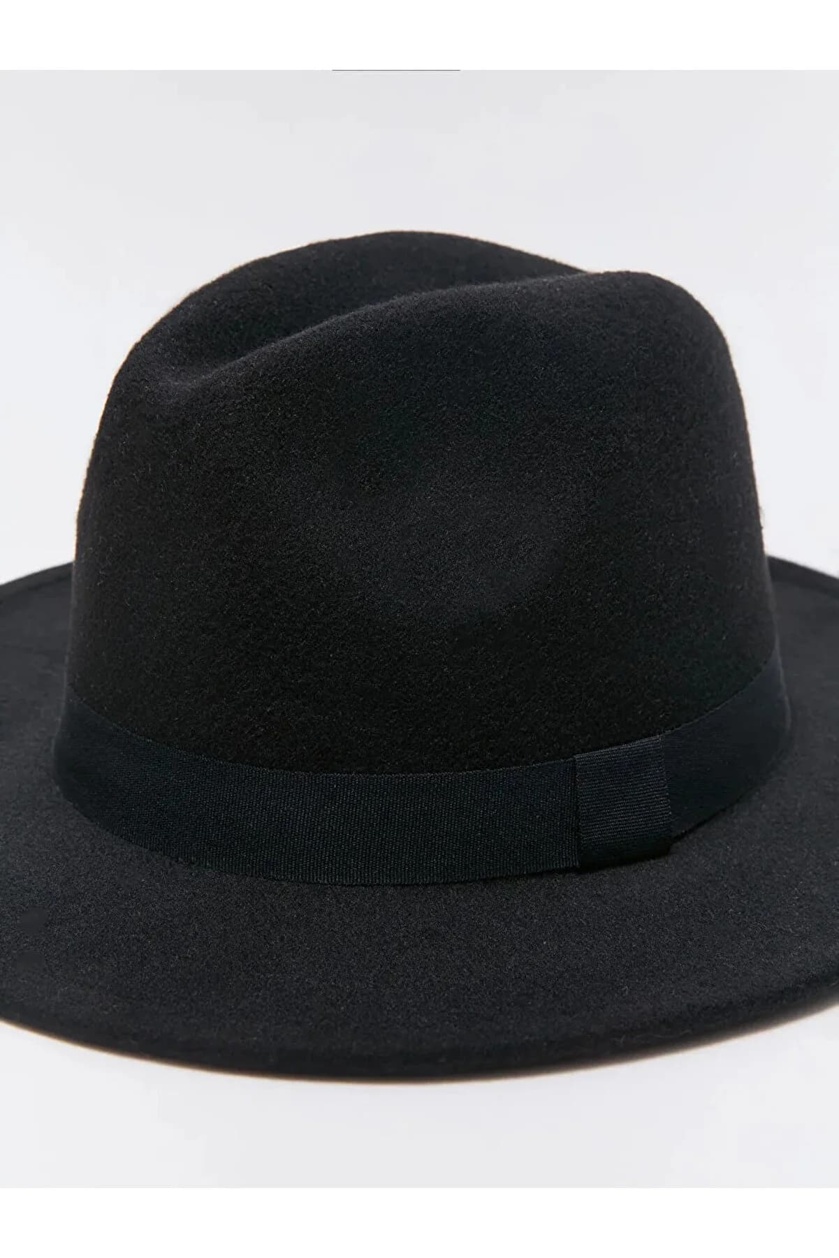 کلاه شاپوی فدورا مشکی ال سی وایکیکیLCW Fedora Black 763604077 — تصویر ۴