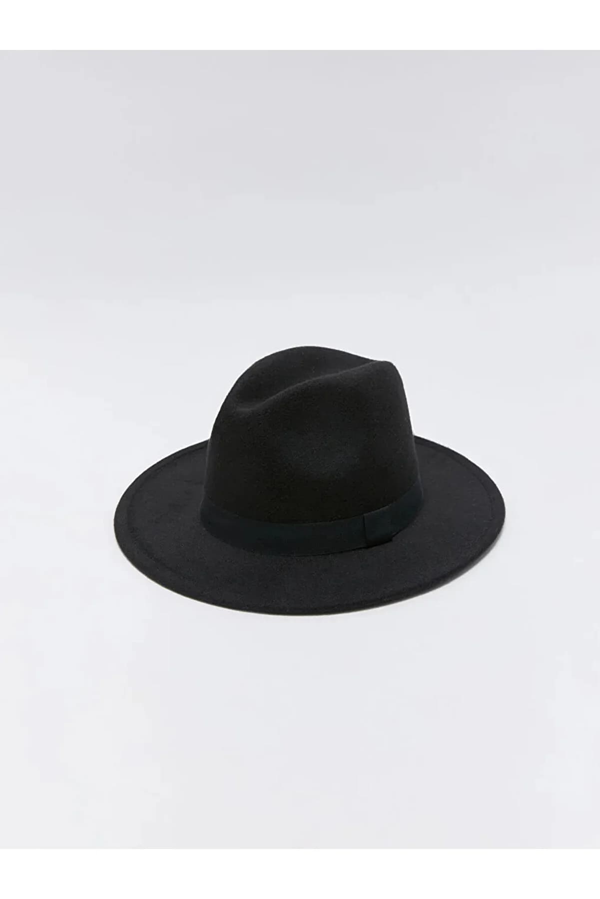 کلاه شاپوی فدورا مشکی ال سی وایکیکیLCW Fedora Black 763604077 — تصویر ۳