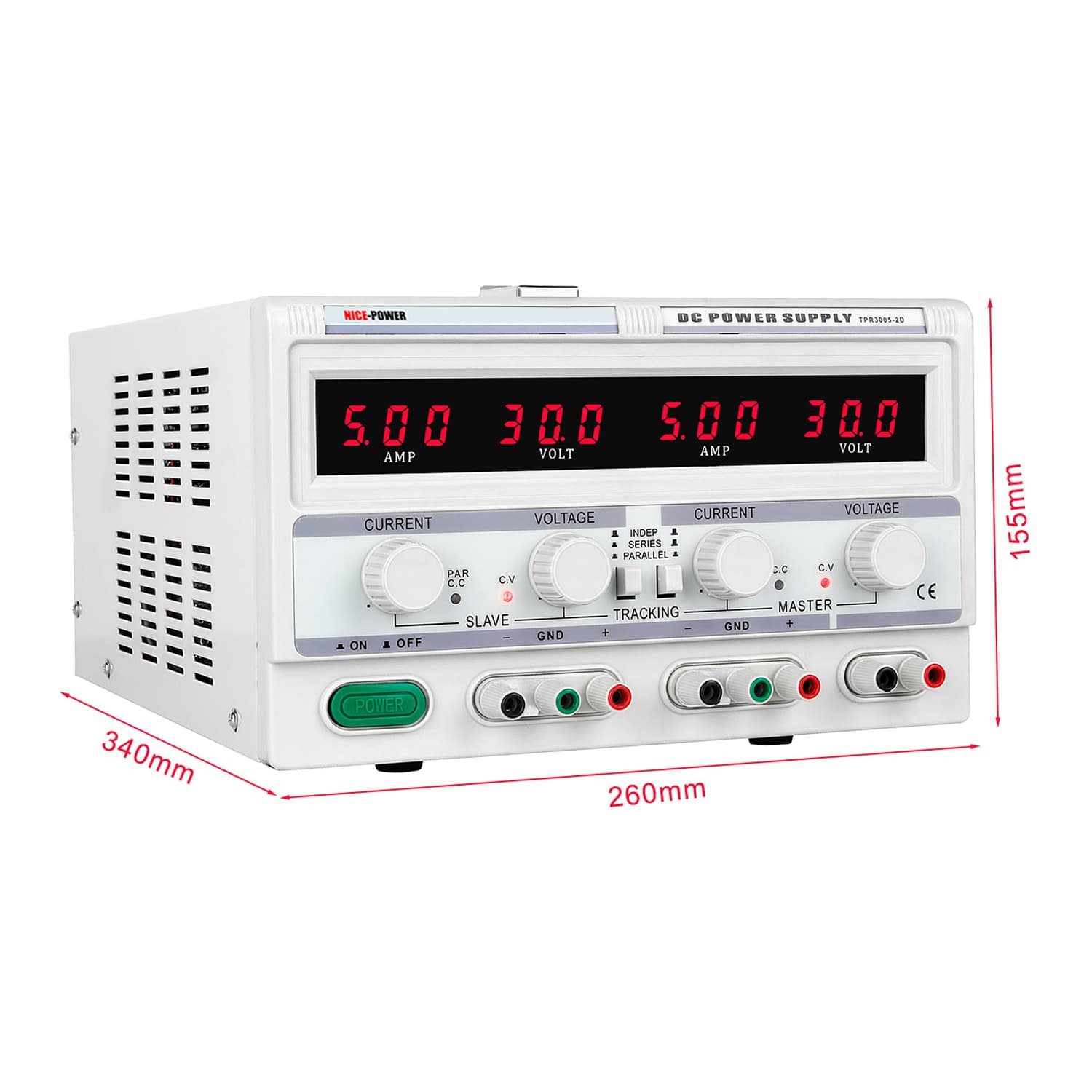 منبع تغذیه دوبل 30 ولت 5 آمپر مدل Nice-Power TPR3005-2D — تصویر ۴