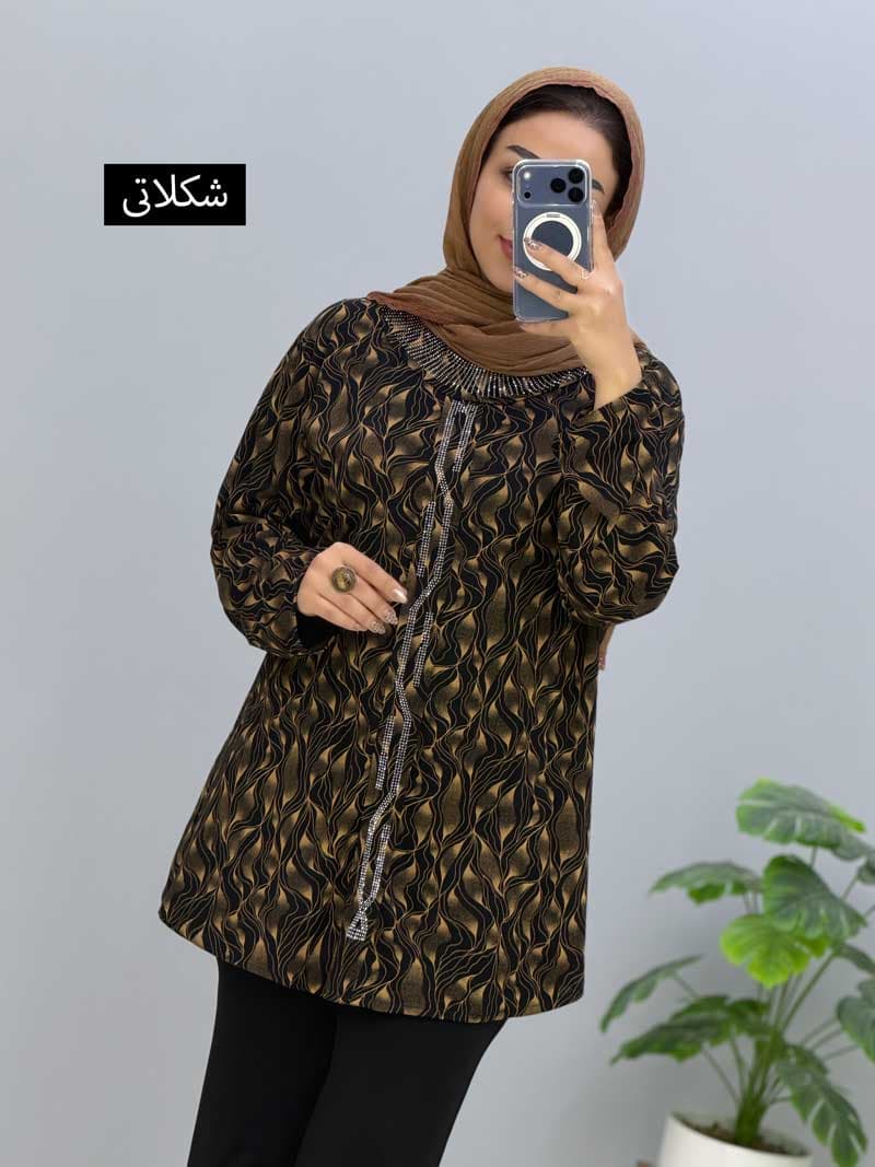 تونیک یقه گرد ویسکوز پولک کد 20092001