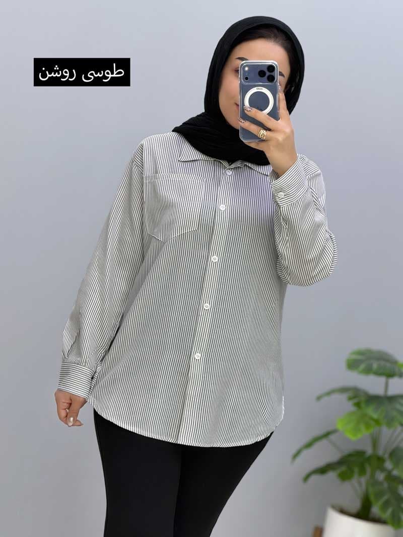 شومیز تک جیب لینن روکو کد 106645