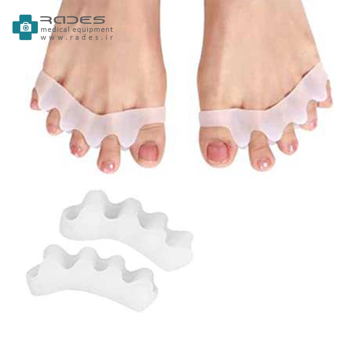 پد سیلیکونی فاصله دهنده انگشتان پا 5 حلقه فوت کر | Footcare