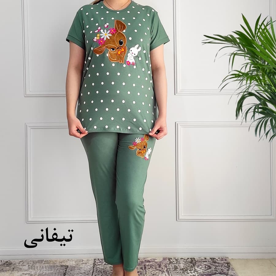 ست تیشرت و شلوار زنانه طرح آهو — تصویر ۵