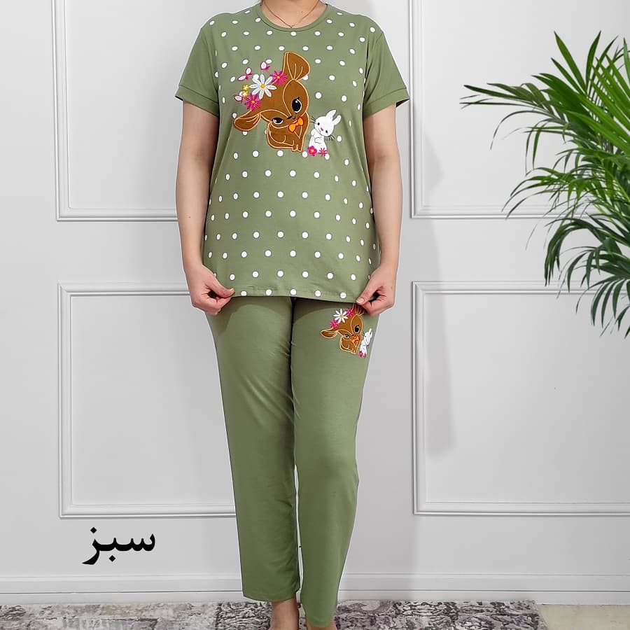 ست تیشرت و شلوار زنانه طرح آهو — تصویر ۶