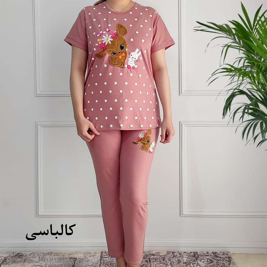 ست تیشرت و شلوار زنانه طرح آهو — تصویر ۴