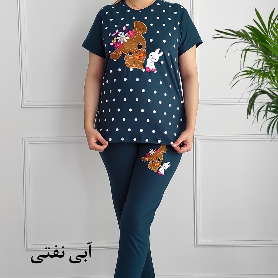 ست تیشرت و شلوار زنانه طرح آهو — تصویر ۳
