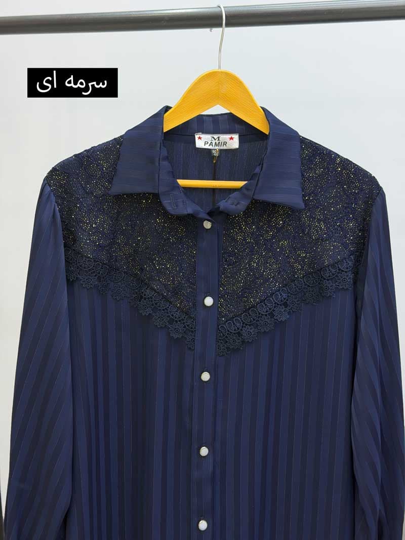 شومیز یقه مردانه ساتن رزیل کد 81837 — تصویر ۵